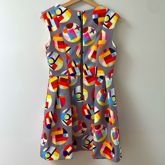 Connie & Na Multicolour Mini Dress Dot Shortsleeve Skater Pleated Small Medium - Picture 4 of 12